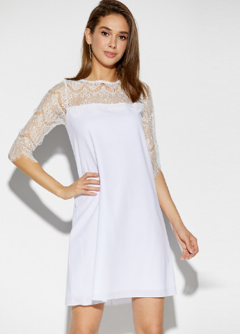 Белое кэжуал платье а-силуэт Karree однотонное