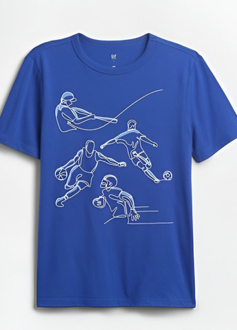 Синяя летняя футболка Gap