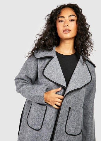 Серое демисезонное Пальто Boohoo