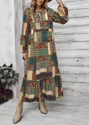 Комбінована кежуал сукня SHEIN з малюнком