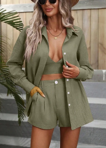 Костюм (топ, шорти, сорочка) SHEIN (342965515)