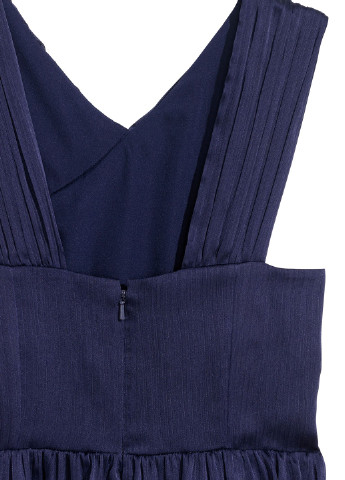 Темно-синее вечернее платье на запах H&M однотонное