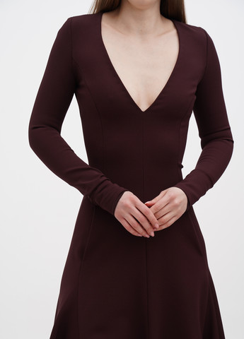 Темно-бордовое кэжуал платье клеш Ralph Lauren однотонное