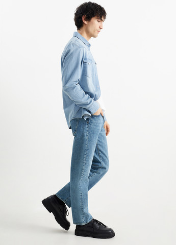 Синие демисезонные прямые джинсы C&A