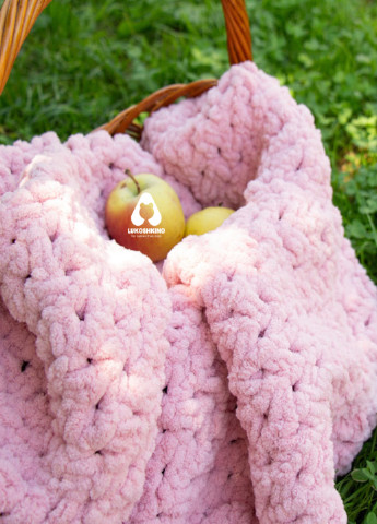 Детский вязаный плюшевый плед в кроватку коляску для новорожденного малыша, 120*100 см Lukoshkino (252913804)