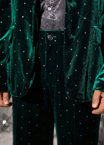 Смарагдовий демісезонний костюм (піджак, штани) брючний SHEIN