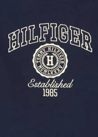 Синий демисезонный кэжуал лонгслив Tommy Hilfiger с надписями