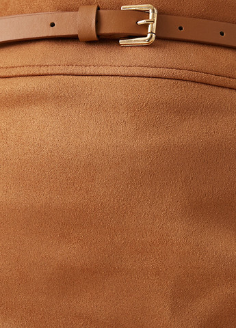 Горчичная кэжуал однотонная юбка KOTON а-силуэта (трапеция)