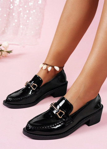 SHEIN Туфлі лофери чорний з штучна шкіра, китай — демісезон (340648555)