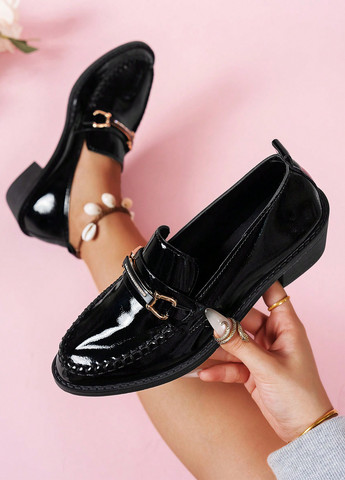 SHEIN Туфлі лофери чорний з штучна шкіра, китай — демісезон (340648555)