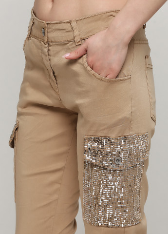 Песочные кэжуал демисезонные зауженные брюки Made in Italy