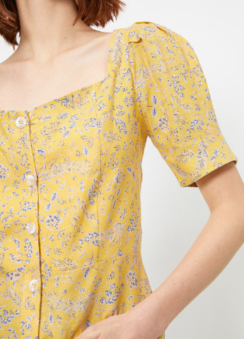 Жовта літня блуза з баскою KOTON
