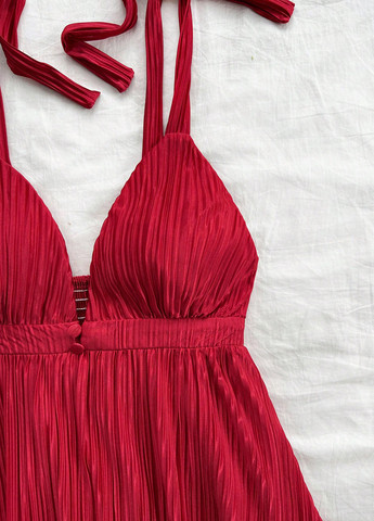 Красное праздничный, коктейльное, вечернее, кэжуал платье в стиле ампир SHEIN однотонное