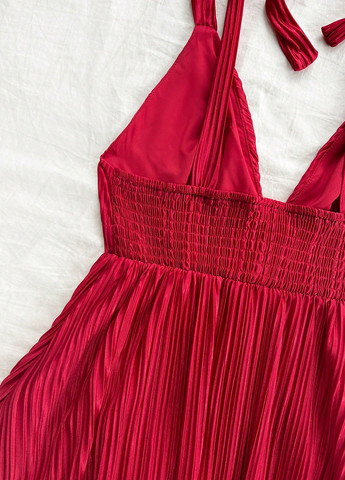 Красное праздничный, коктейльное, вечернее, кэжуал платье в стиле ампир SHEIN однотонное