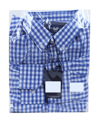 Синяя кэжуал рубашка в клетку Harvey Miller с длинным рукавом