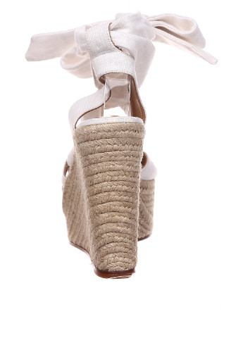 Молочные босоножки Ralph Lauren без застежки на плетеной подошве
