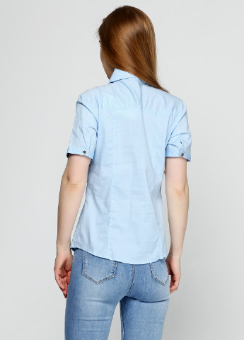 Голубой кэжуал рубашка однотонная Renais