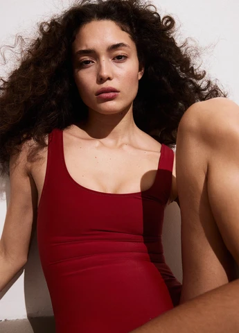 Темно-червоний літній купальник суцільний, танк H&M