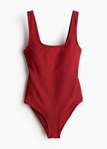 Темно-червоний літній купальник суцільний, танк H&M