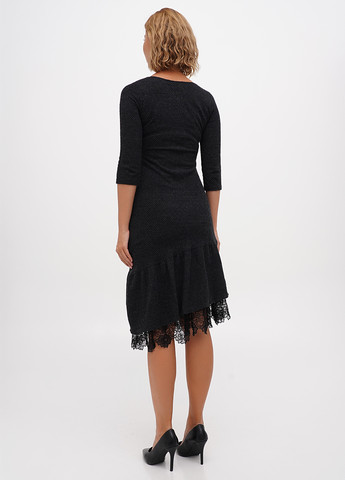 Чорна кежуал сукня силуетна Sassofono з геометричним візерунком