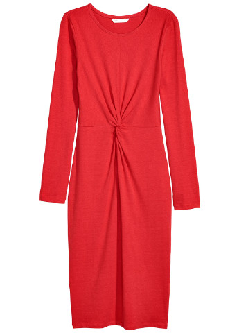 Красное кэжуал платье H&M однотонное