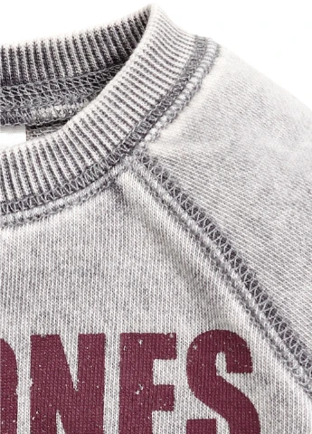 H&M світшоти напис світло-сірий кежуал бавовна