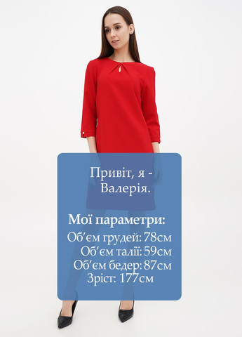 Червона кежуал сукня футляр Sassofono однотонна