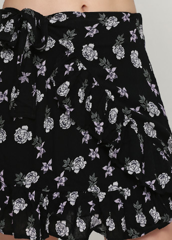 Черная кэжуал цветочной расцветки юбка Terranova