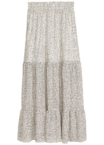 Белая кэжуал цветочной расцветки юбка H&M а-силуэта (трапеция)