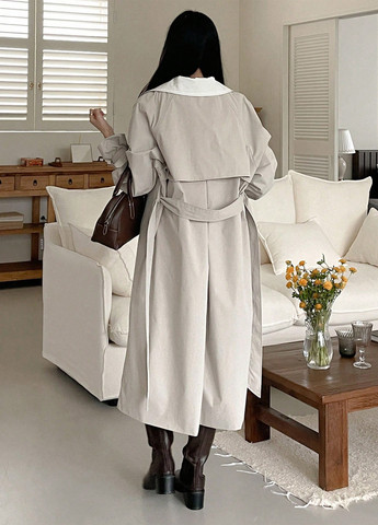 Плащ SHEIN тренчкот на пуговицах демисезон (341744281)