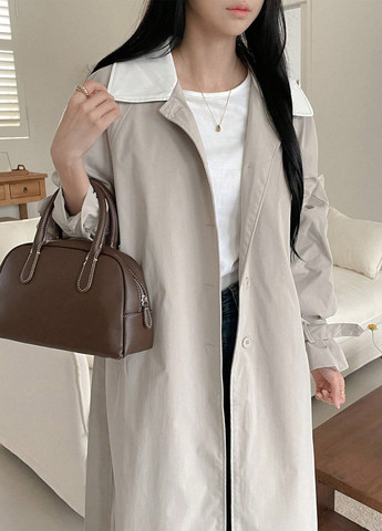 Плащ SHEIN тренчкот на пуговицах демисезон (341744281)