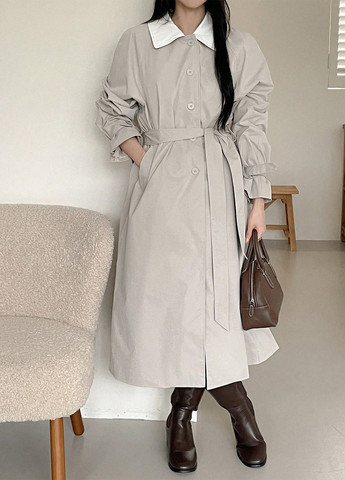 Плащ SHEIN тренчкот на пуговицах демисезон (341744281)