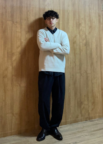 Серый демисезонный пуловер пуловер Uniqlo