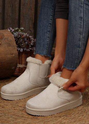 Зимние ботинки челси SHEIN без декора тканевые