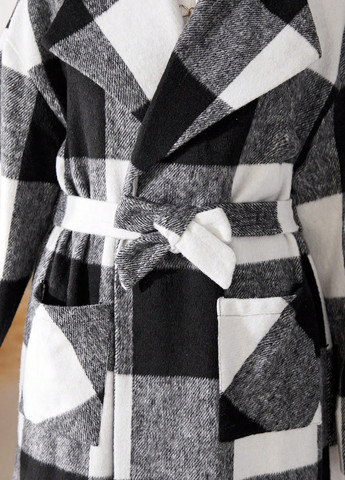Чорно-білий демісезонне Пальто SHEIN