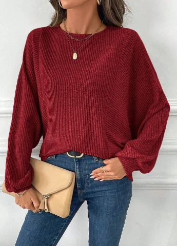 Бордовий демісезонний светр SHEIN