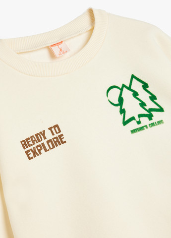 KOTON світшот малюнок молочний кежуал бавовна, трикотаж