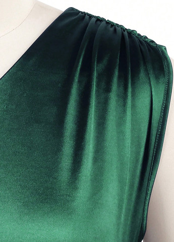 Темно-зелена вечірня сукня годе SHEIN однотонна