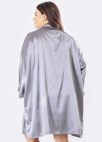 Сірий демісезонний домашній комплект (халат, шорти, майка) Ghazel