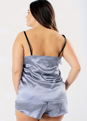 Сірий демісезонний домашній комплект (халат, шорти, майка) Ghazel