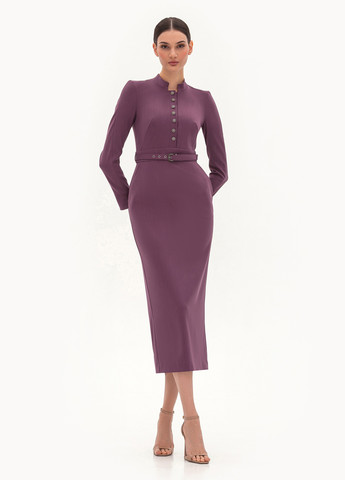 Фиолетовое деловое платье футляр BGL однотонное