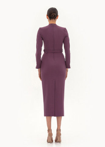 Фиолетовое деловое платье футляр BGL однотонное