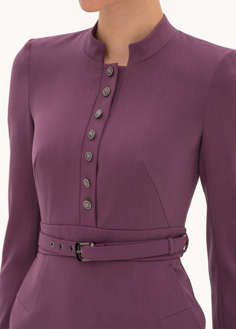 Фиолетовое деловое платье футляр BGL однотонное