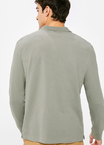 Оливковая (хаки) футболка-поло для мужчин Springfield однотонная
