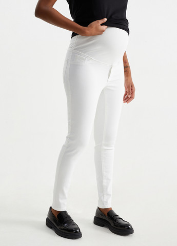 Белые демисезонные джеггинсы для беременных C&A