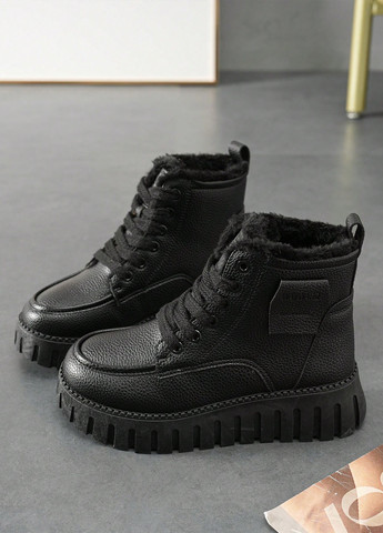 Осенние ботинки тимберленды SHEIN с тиснением из искусственной кожи