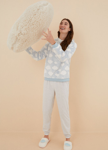 Серо-голубая зимняя пижама (свитшот, брюки) Women'secret
