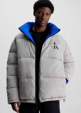 Синяя зимняя куртка двухсторонняя Calvin Klein Jeans