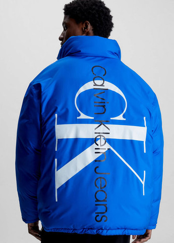 Синяя зимняя куртка двухсторонняя Calvin Klein Jeans