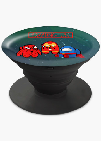 Попсокет (Popsockets) тримач для смартфону Амонг Ас (Among Us) (8754-2431) Чорний MobiPrint (216836452)